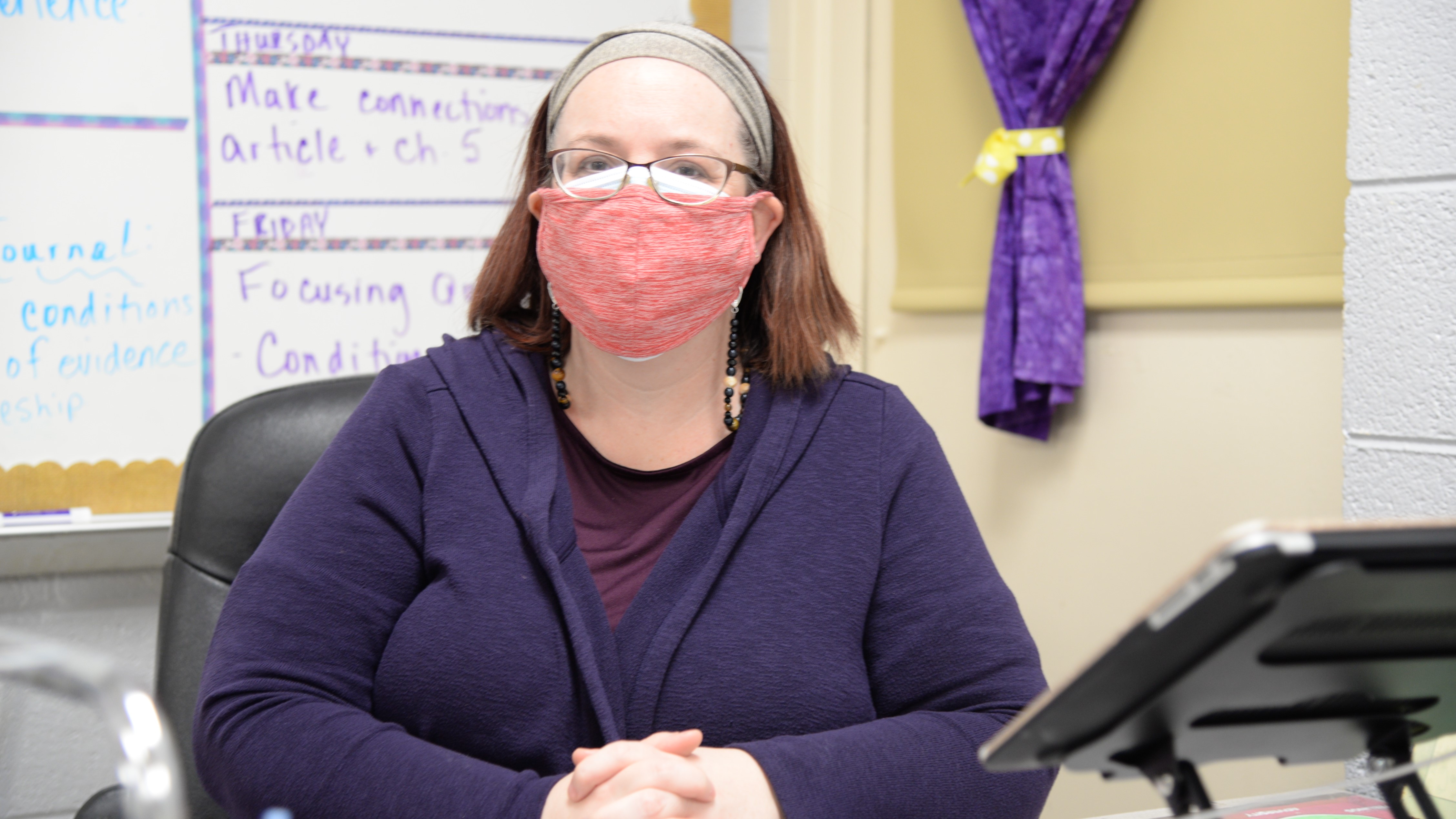 Sarah Lyle, an ELA teacher at Vine Middle Schools, said the 'Wit and Wisdom' curriculum has encouraged her students to share their own stories.